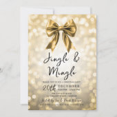 Gouden Kerstfeest Jingle & Mingle-feest Boog & Lic Kaart (Voorkant)