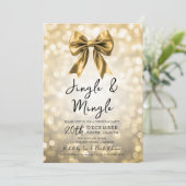 Gouden Kerstfeest Jingle & Mingle-feest Boog & Lic Kaart (Staand voorkant)