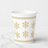 Gouden kerstfeest papieren bekers (Achterkant)