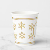 Gouden kerstfeest papieren bekers (Voorkant)