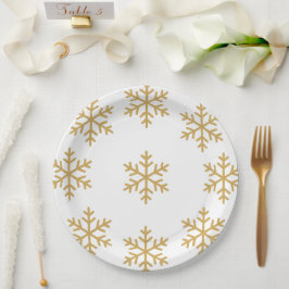 Gouden kerstfeest papieren bordje