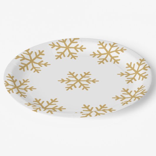 Gouden kerstfeest papieren bordje (Gekanteld)