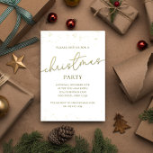Gouden Kerstfeest Script Sjabloon Kaart