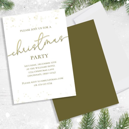 Gouden Kerstfeest Script Sjabloon Kaart
