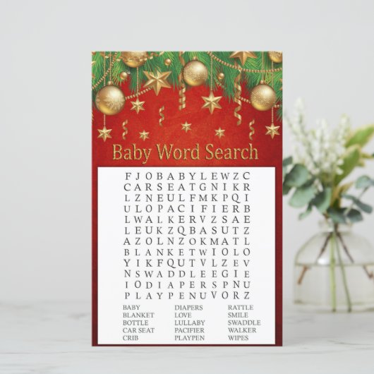gouden kerstfeest speelgoed Word Search Game (Staand voorkant)