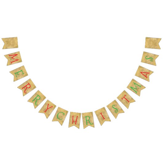 Gouden kerstfeest vlaggetjes (Alle)