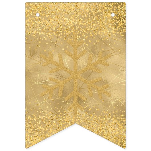 Gouden kerstfeest vlaggetjes (Eerste vlag)