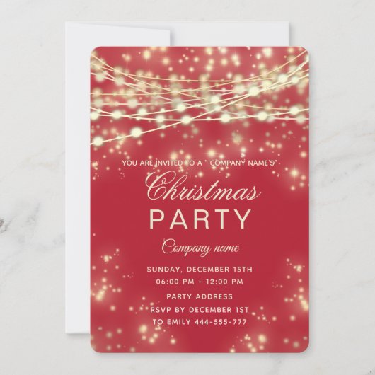 gouden kerstfeestdagen rood kaart (Voorkant)