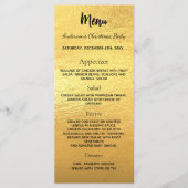 Gouden kerstfeestdiner menu (Voorkant)