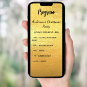 Gouden kerstfeestprogramma dinermenu kaart