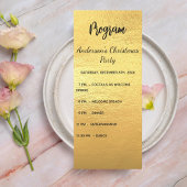 Gouden kerstfeestprogramma dinermenu kaart