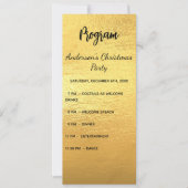 Gouden kerstfeestprogramma dinermenu kaart (Voorkant)