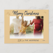 Gouden Kerstfoto Custom Briefkaart (Voorkant)