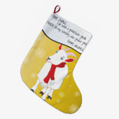 Gouden Kerstgeit Lieve Kerstman Ik ben goed gewees Grote Kerstsok (Voorkant (Hangend))