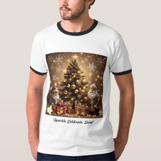 "Gouden Kerstgloed" T-shirt (Voorkant)