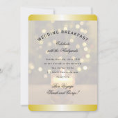 Gouden Kerstkaars Trouwontbijt Uitnodiging (Voorkant)