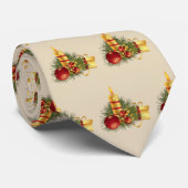 Gouden Kerstkaarsen Stropdas (Opgerold)