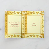 Gouden kerstKaart Feestdagen Kaart (Binnen)