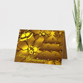 Gouden kerstKaart Feestdagen Kaart