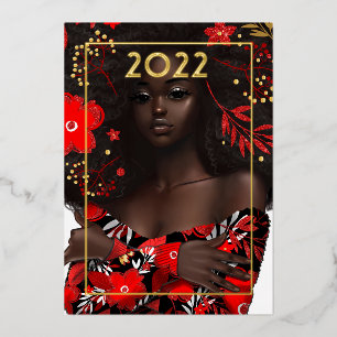 Gouden kerstkaart folie feestdagenkaart