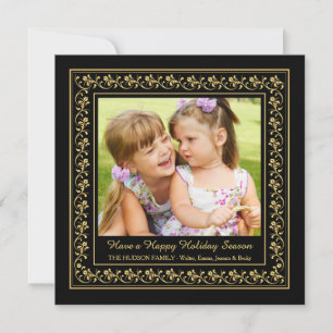 Gouden Kerstkaart Met Foto En Patroon