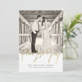 Gouden Kerstkaarten met Vrede Liefde Geluk Feestdagenkaart (Staand voorkant)