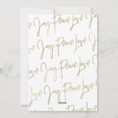 Gouden Kerstkaarten met Vrede Liefde Geluk Feestdagenkaart (Achterkant)