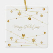 Gouden kerstkalligrafie keramisch ornament (Voorkant)