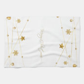 Gouden kerstkalligrafie theedoek (Horizontaal)