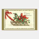  gouden kerstkledij rechthoekige sticker (Voorkant)