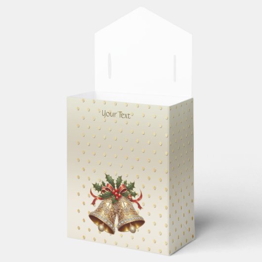 Gouden kerstklokken Holiday Gift Box Bedankdoosjes (Geopend)