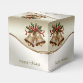 Gouden kerstklokken Holiday Gift Box Bedankdoosjes (Achterkant)