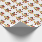 gouden kerstklokken met lint cadeaupapier (Hoek)