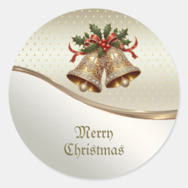 Gouden kerstklokken Sticker