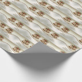 Gouden kerstklokken vakantie inpakpapier (Hoek)