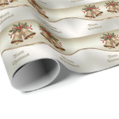 Gouden kerstklokken vakantie inpakpapier (Rol Hoek)
