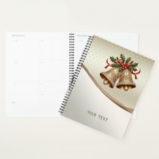 Gouden kerstklokken vakantie planner (Display)
