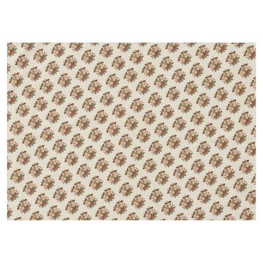 Gouden kerstklokken vakantie tafelkleed (Voorkant (Horizontaal))