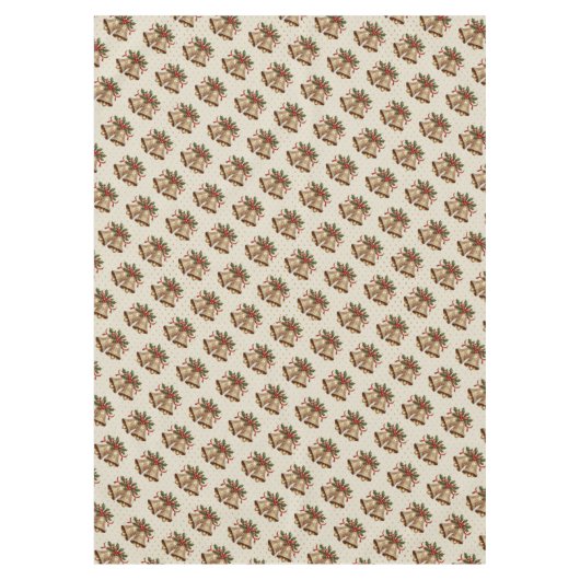 Gouden kerstklokken vakantie tafelkleed (Voorkant)