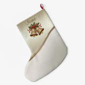 Gouden kerstklokken vakantievoorraad grote kerstsok (Achterkant (Hangend))