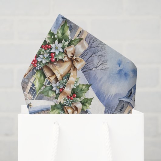 Gouden Kerstklokken van de Kerstmis Tissuepapier (Cadeauzakje)