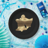 Gouden Kerstklokken Zwart Goud Feestelijk Elegant Papieren Bordje (Feest)