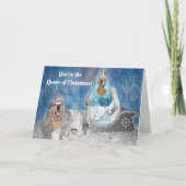 Gouden kerstkoningin feestdagen kaart (Voorkant)