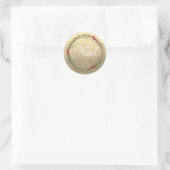 Gouden Kerstkrans Noel Ronde Sticker (Tas)