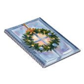 Gouden Kerstkrans Watercolor Kerst Notitieboek (Rechterzijde)