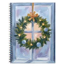 Gouden Kerstkrans Watercolor Kerst Notitieboek