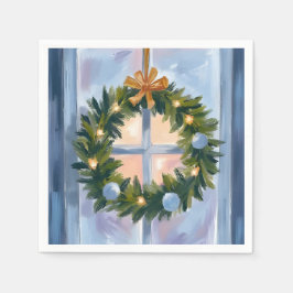 Gouden Kerstkrans Watercolor Kerstschildering Servet