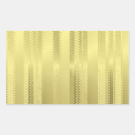 Gouden Kerstlintstrepen op Folie papier Rechthoekige Sticker
