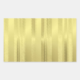 Gouden Kerstlintstrepen op Folie papier Rechthoekige Sticker