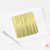Gouden Kerstlintstrepen op Folie papier Vierkante Sticker (Envelop)